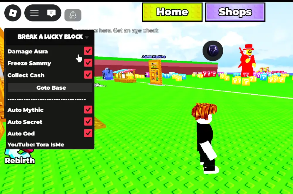 Break a Lucky Block Script is Running using Ronix