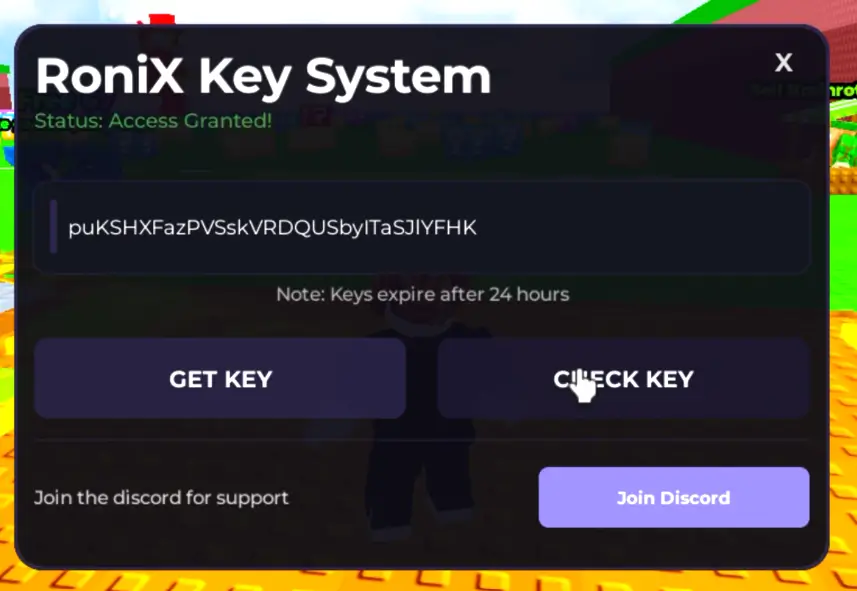 Tap the Check Key Button to Activate Ronix Key